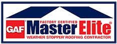 GAF Master Elite certified roofing contractor logo.